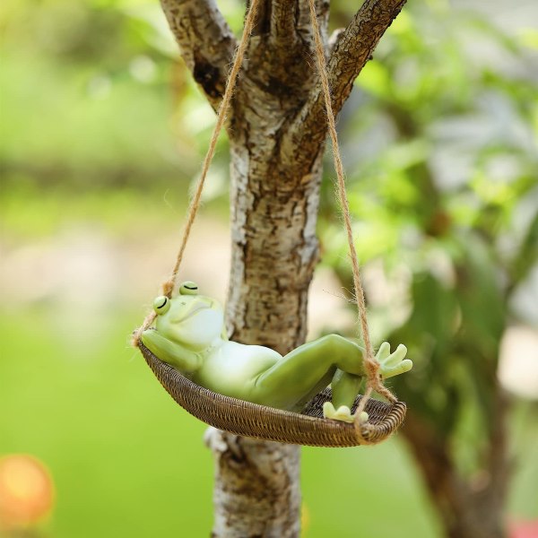 Sammakkopatsaat puutarhaan ulkona Riippuvat nukkuvat sammakkoveistokset Keinu kodin sisustus ystävillesi, vanhemmillesi