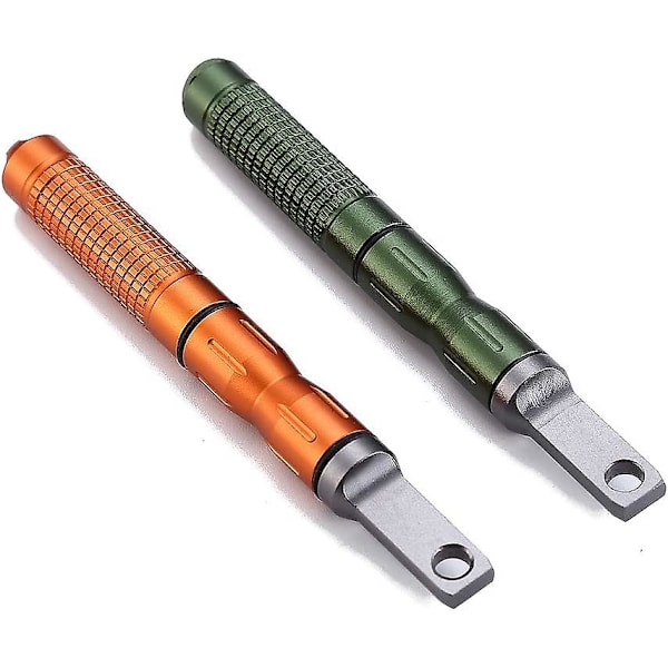 Kompakt Eldstartare, Utbytbar Gängad Ferroceriumstav Flint Eldstål Magnesiumstav, Nödöverlevnadskit, Camping, Vandring, Bushcraft (2st, orange)