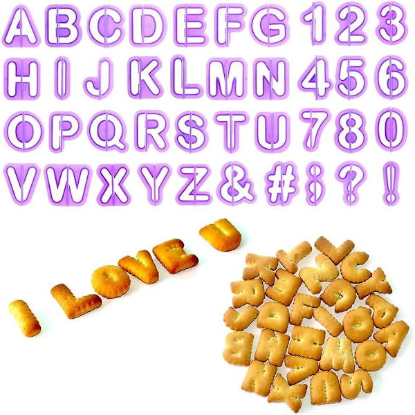 40 stk. Tegn Sætninger Tal Skærere Til Dekoration af Sukkerpasta Kage Biscuit