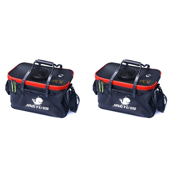 2 st Tjocka EVA Vikbara Fiskehinkar Levande Fisk Vattentank Bärbar Utomhus Camping Vandring Hink Wi 2pcs