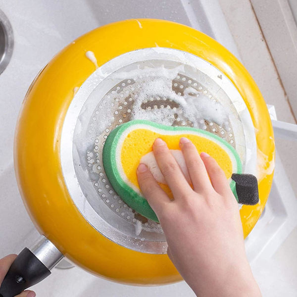 Kestävä, naarvuton astianpesusieni - söpö piirretty, uudelleenkäytettävä hankauslevy keittiöön ja kotikäyttöön, 4 kpl 4 Pcs