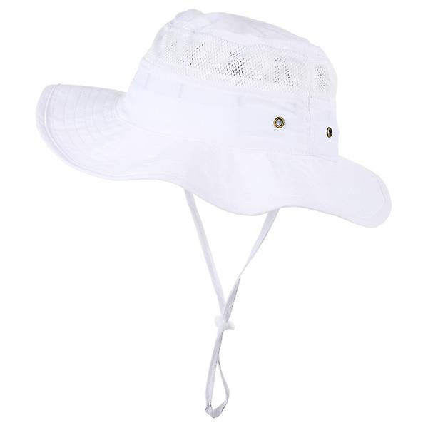 Solskyddande Strandhatt för Barn Andningsbar Mesh Bucket Hat Unisex Strandhatt Vit 32X32X10CM White 32X32X10CM