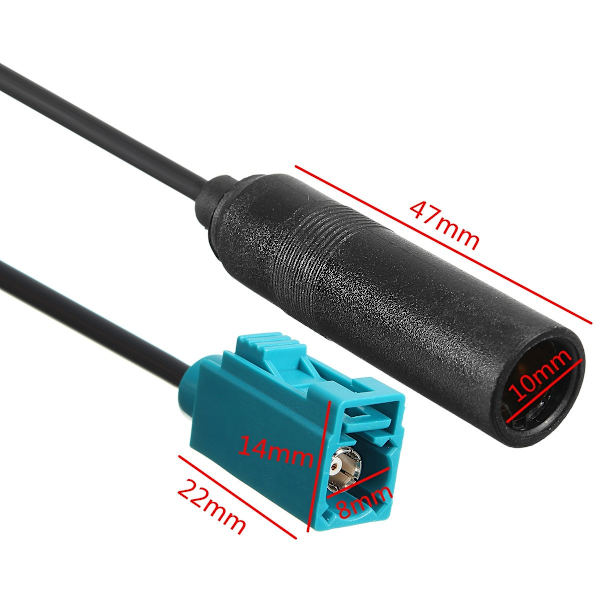Universal Bilstereo FM AM Radioantenn Adaptersladd Uttag Kontaktkabel 14cm