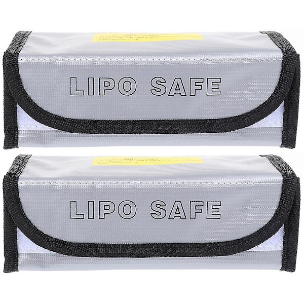 2 kpl Akun suojapusseja Kannettava akun säilytyspussi Akun turvapussi Hopea 185X75mm Silver 185X75mm