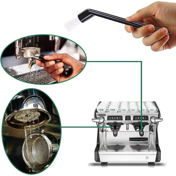 Kaffegruppshuvud ren borste för rengöring av espresso eller kvarnmaskin - Förhindra läckor runt portafilter och packning, hushåll, hem och kommersiellt (9st B