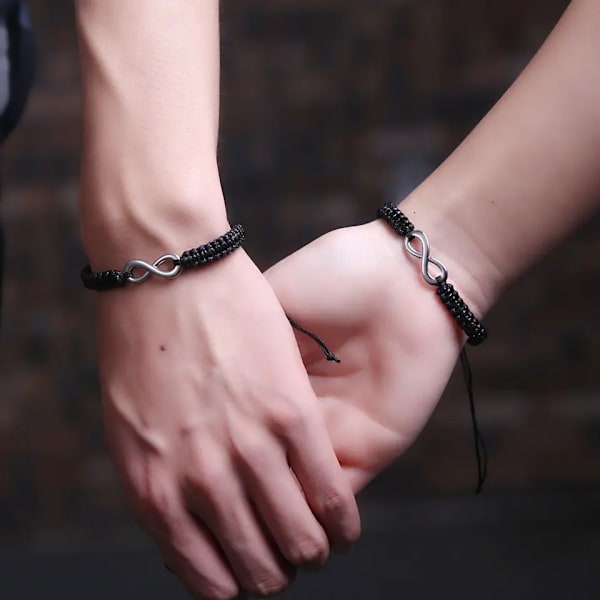 Initialarmband Teenager Flickas Bästa Vän Födelsedagspresent Examen Justerbart Vävt Armband Hjärta Länk systrar