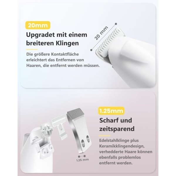 Johdoton Kynsileikkuri Koirille, LED-Näyttö, Hiljainen, 20 mm Terä, USB-C, 4 Lisätarviketta, Koiran Trimmeri / Kynsileikkuri - Trimmeri Tassuille_RY