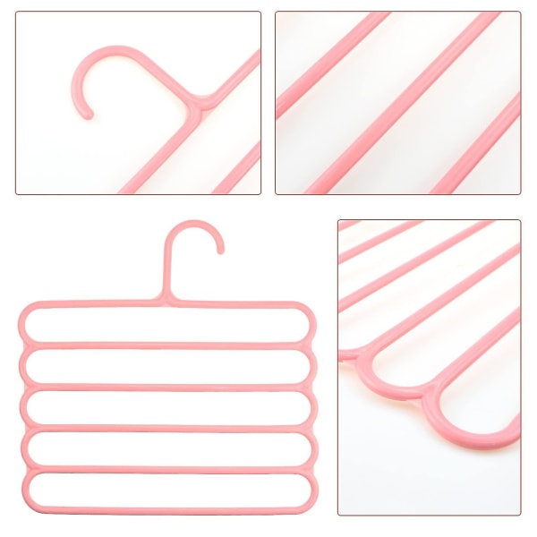 8 st Multi-hängare, 40 lager Byxhängare Utrymmesbesparande, Halkfri Scarforganisatör Byxhängare, Hanger HeroPink Pink