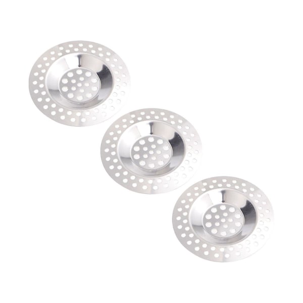 3 stk. Mesh Si Strainer Badekar Hår Fangst Bad Filter Net Hår Filter Net Vask Aftapning Hår Stopper Silver 3pcs