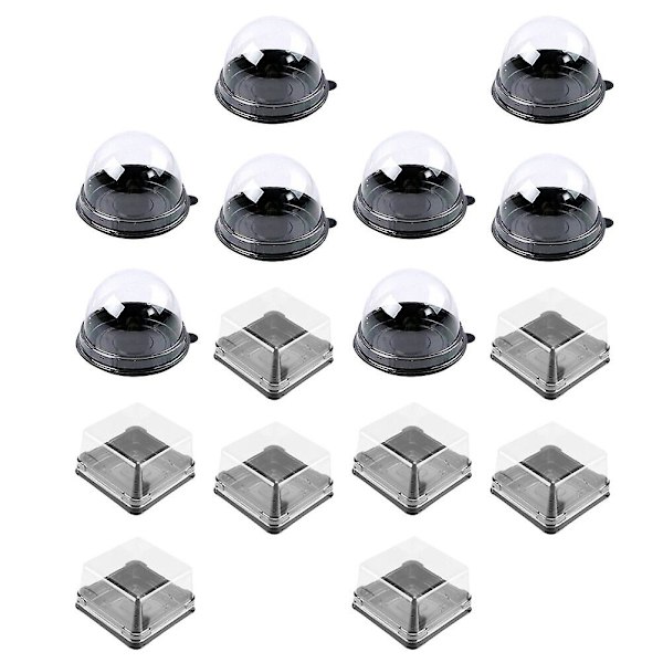 100 stk Praktiske Månekageæsker Runde Dæksel Emballageæsker (guld)Sort 7,8x7,8x3,4cm Black 7.8x7.8x3.4cm
