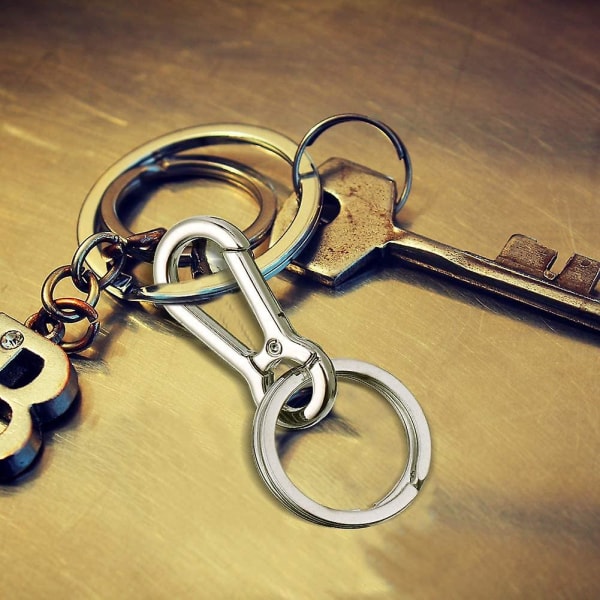 Metallnyckelring Nyckelring, Metall Karbinhake Clip Nyckelring Nyckelhållare Nyckelringar Hummer Spännen Vridbara Clips Nyckelring För män Kvinnor (10st, Silver)