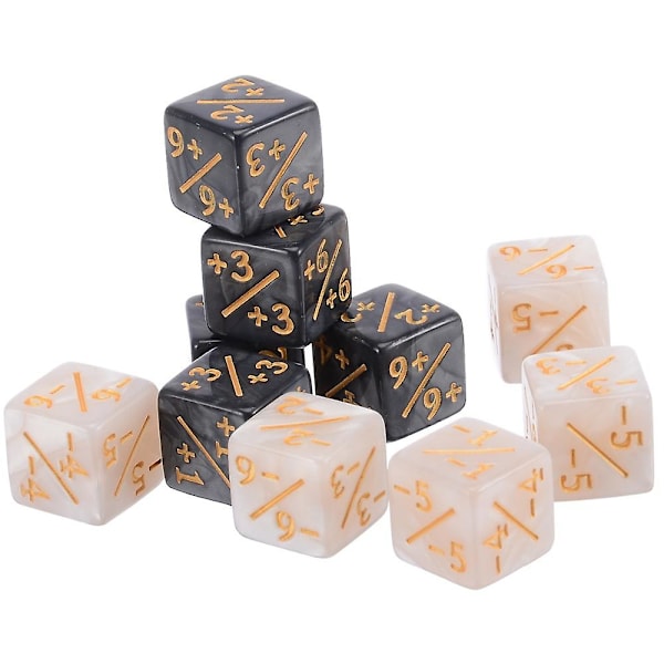 10 kpl Nopanlaskureita Positiivisia ja Negatiivisia Magic The Gathering -peliin Nopat Juhlalaskurit Lahja