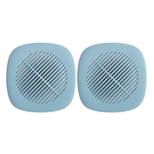 2 stk. Silikon Hår Fangst Aftapningshul Filter Si Badværelse Køkken (rød)Lig Light Blue 14X14cm