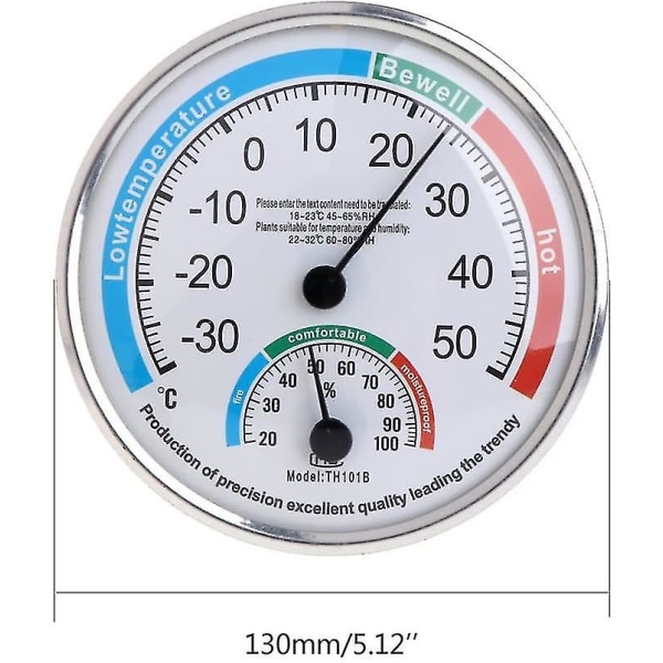 Husholdnings Analog Termometer Veggmontert Peker Hjem Babyrom Innendørs Temperatur Og Fuktighet Meter Peker Termometer Hygrometer