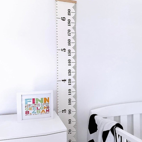 Baby pituuden kasvukaavio Ripustusvivain Luova mustavalkoinen pohjoismainen minimalistinen jalkojen koristelu maalaus Lasten korkeus viivain seinäriippu