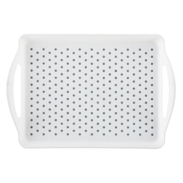 1 stk Rektangulær Serveringsbakke Polka Dot Mønster Frugtbakke Anti-slip Madplade Hvid 43x29cm White 43x29cm