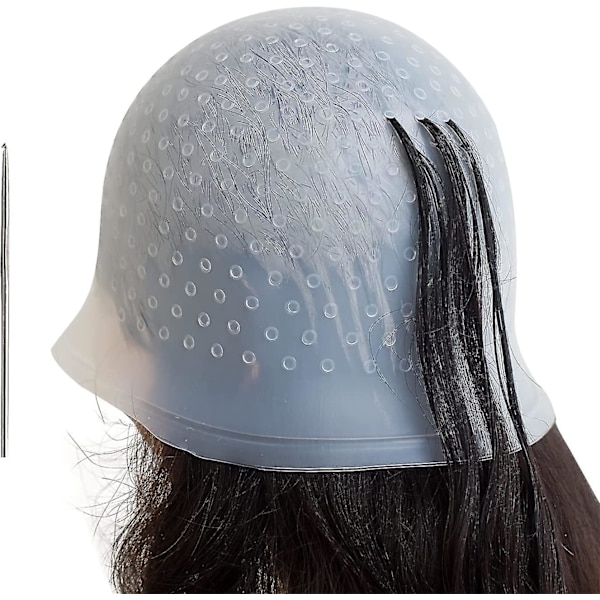 2 st Halvcirkelformade Hål Highlight Hätta Återanvändbar Highlight Hätta Silikon Förborrade Hår Highlight Hätta Tjock Hårhätta För Highlights DIY Färgning Highlight C
