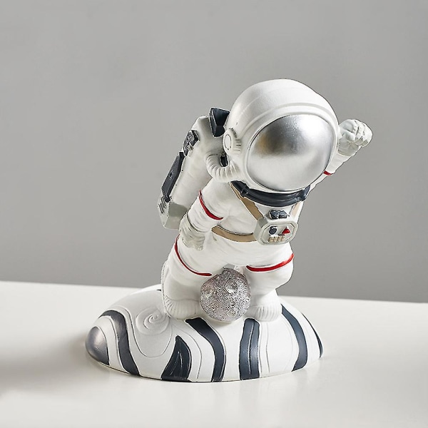 Kreativ Astronaut Vinflaskhållare Resin Spaceman Skåp Skrivbords Heminredning Hantverkspresenter (silver)