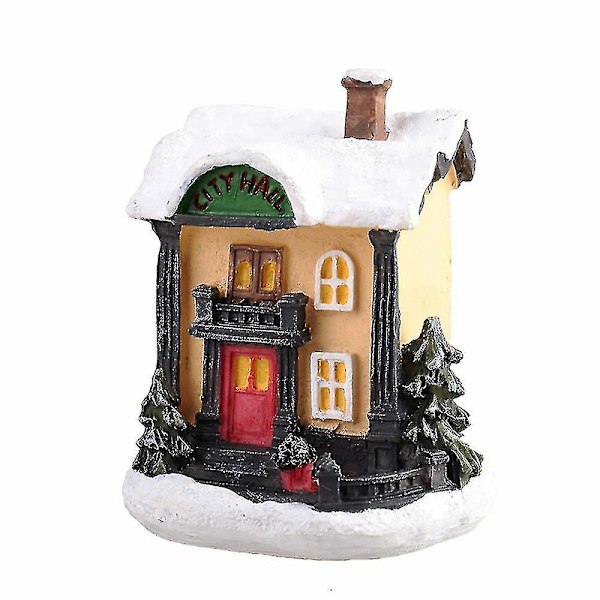 LED Lysende Mini Landsbyhus Scene Julepynt Julepynt A