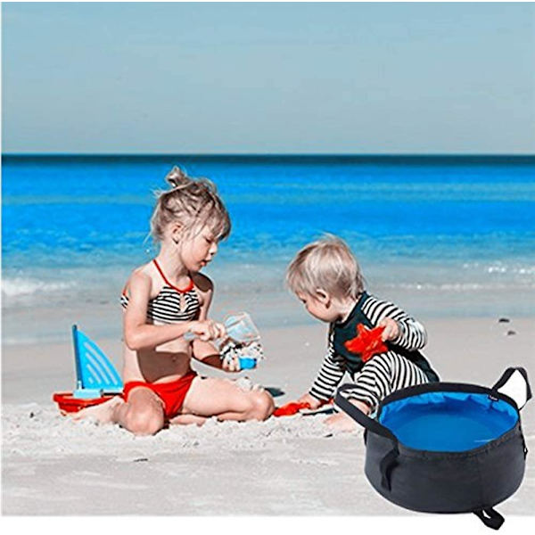 Hopfällbar Damm, 8,5l Hopfällbar Hink Multifunktionell Bärbar Lätt Vikt Vattentät Hopfällbar Damm Med Förvaringsväska För Camping Resa Picknick