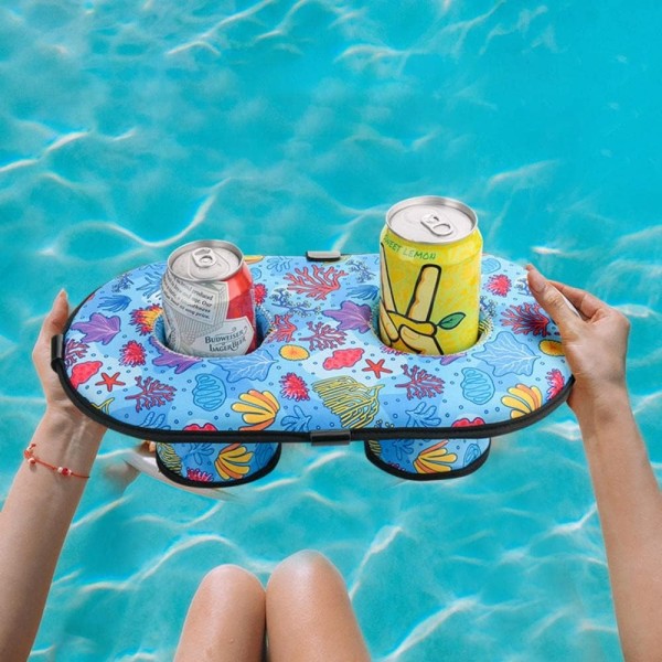 Flydende drinksholder til pool 2 kop Designet flydende Coaster Pool kopholdere til Beach Pool Party Water Fun