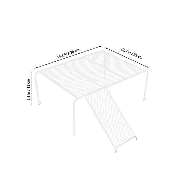1 Sæt Rutin Kylling Pet Landskabsplade Mesh Hylde Med Klatre Stige Hvid 36x32cm White 36x32cm