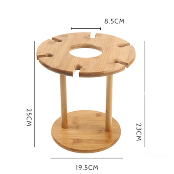 Kreativ Solid Bambus Omvendt Vinglassholder (Nan Bambus 6 Hull Vinglassholder)