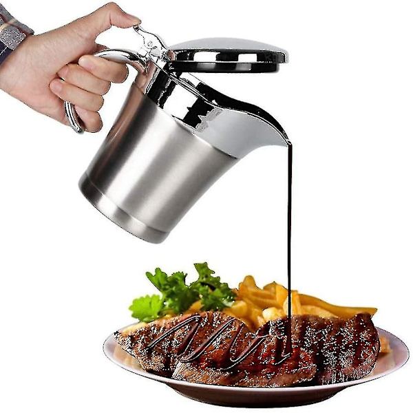 500ml Rustfritt Stål Dobbel Isolert Sausbåt / Sausmugge Med Lokk, Oppbevaring