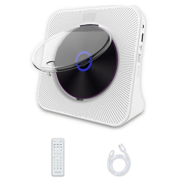 Bärbar CD-spelare med Bluetooth, CD-spelare för skrivbord med dubbla HiFi-högtalare för hem, CD-spelare med LCD-skärm/FM-radio/Du