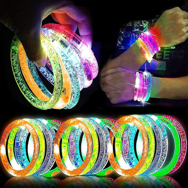 LED-armbånd, Lysende Glow Stick Armbånd Blinkende Sportsarmbånd, Glødende I Mørket Halloweenfest Karnevalforsyninger Godbiter 24stk 24pcs