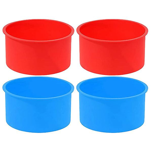 4 stk. Silikon Kageforme Til Bagning Non-stick Bagning Former Bageudstyr Bageforme Til Mousse Muffi Assorted Color 10X5CM