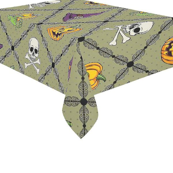 Oranssi Kurpitsa Kasvohattu Pöytäliina Setti 150x210 Cm Vihreä Ruutu Polka Pisteet Työpöytä Pöytäliina Peite