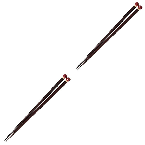 3 Par Japanske Grønnsaker Og Frukt Spisepinner Gjenbrukbare Massivt Tre Spisepinner For Hjemmet 2 pairs 24*1.2cm