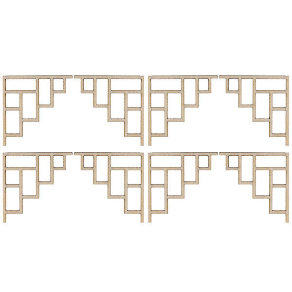 8 stk Træ DIY Dekoration Solid Træ Udskåret Hjørne Møbler Hjem Dekorationer Blomst Hjørnebeskytter Sæt Til Arkitektonisk Model 8 stk 8pcs