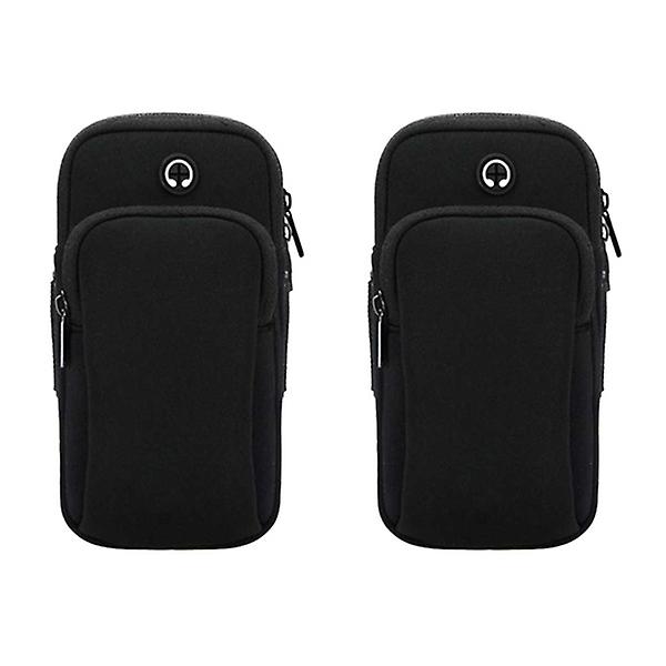3st Sports Arm Bag Portable Multifunktionell Armband Fickor Handled Mobiltelefon Pengar Nycklar Kort Hållare 2pcs