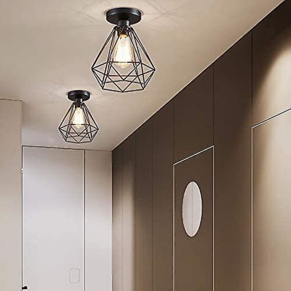 2 stycken * industriell taklampa metall retro design hängande lampor E27 Max 40w, industriell hängande lampa perfekt för vardagsrum sovrum café bar restaurang