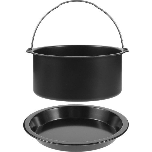 1 Set Luftfritösgryta Luftfritösform Bakplåt Icke-klibbig Luftfritös Korg Återanvändbar Bakplåt Svart 16.3x16.3cm Black 16.3x16.3cm