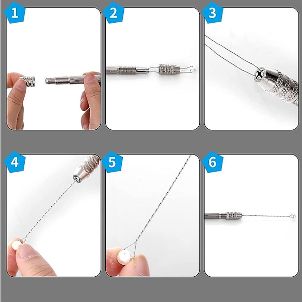 Verktøy for å tvinne kobbertråd - Dobbel Pin Vise, Hånddrill Mini Pin Vise Vikle Kobbertråd Håndlagde Verktøy For Hårnål Nøkkelring Smykkefremstilling (4 stk)