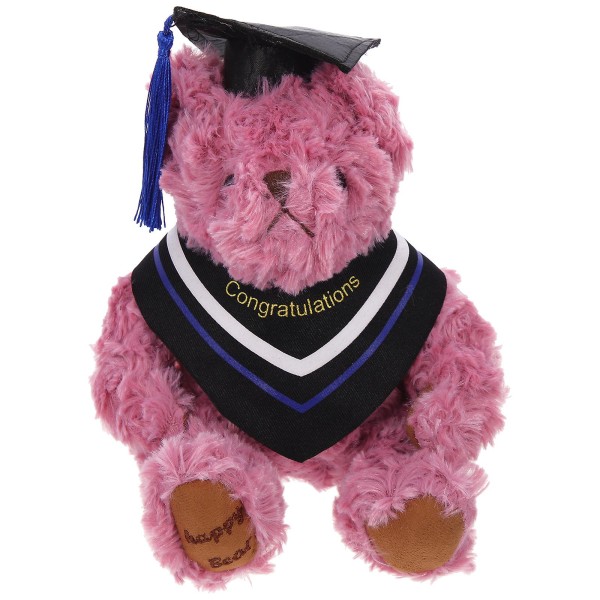 Graduation Bear Plysjbjørn Dukke Barn Plysjbjørn Leke Tegneserie Plysjbjørn Gave Lilla 20X17CM Purple 20X17CM