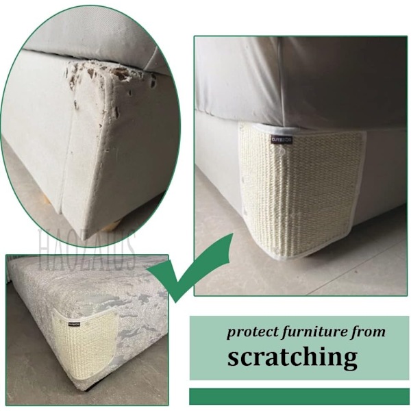 Soffa Skydd Naturlig Sisal Kattklösmatta Kattklös Soffaöverdrag Tjockt Soffa Skydd Klösdyna för Slipning Klor Skydd