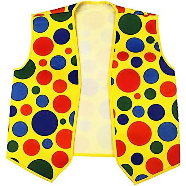 4-pack Clowndräktset - Regnbågsperuk + Clownsnäsa + Clownsväst för Halloween Cosplayfester Karnevaler Klä upp sig Rollspel Favoritföreställning