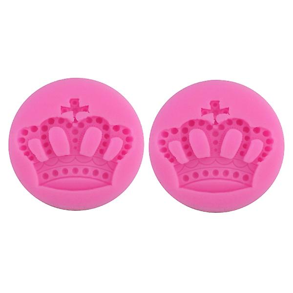 2 kpl Silikonimuotteja Kruunun Muotoinen Suunnittelu Kakun Koristeluväline Jälkiruoka Suklaa Fondant Muotti (vaaleanpunainen) Pink 2Pcs