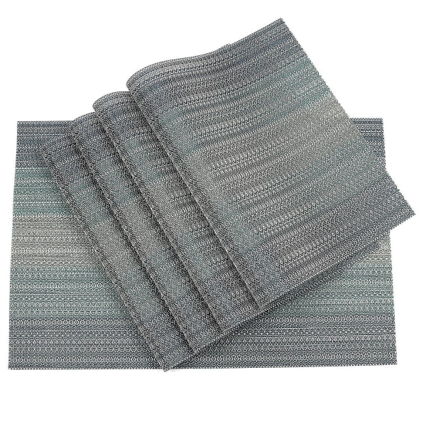 Placemats Set Of 4 Crossweave Woven Vinyl Placemat (blue)