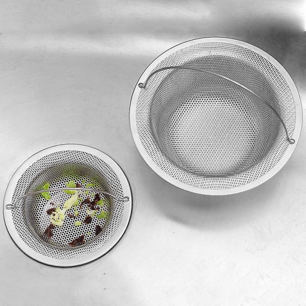 Diskho Silplugg, Diskho Filter i Rostfritt Stål med Uppfällbart Handtag, Anti-Täppskydd för Avlopp (1 st, Silver)