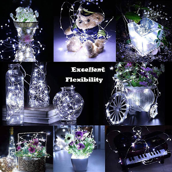 22-pack 1m10 LED-ljusslingor, Koppartråds-LED-ljusslingor, Vattentäta, Dekorativa, Inomhus- och Utomhusbelysning för Jul, Fester, Bröllop, Hem, Trädgård