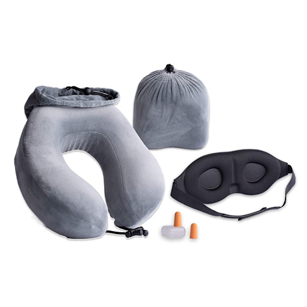 Nakkebeskyttelse U-formet pude cervikal pude memory foam lur rejsepude 100% polyester slidstærk 80 memory foam 28*29 cm_xrzi Sky blue