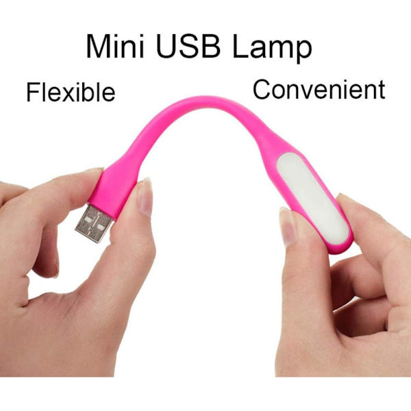 Flexibel Mini USB LED-lampa Bärbar Nattlampa Kompatibel med Powerbank, Laptop, Notebook, Läsning, (10 st, Färg slumpmässig)