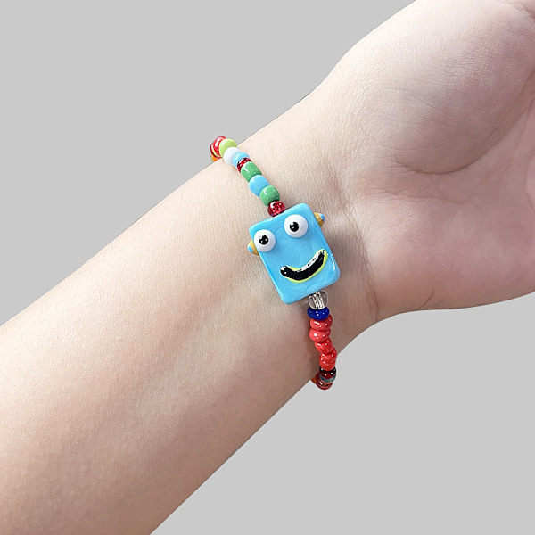 3 söta små monster pärlarmband Nischdesign tecknat_ry