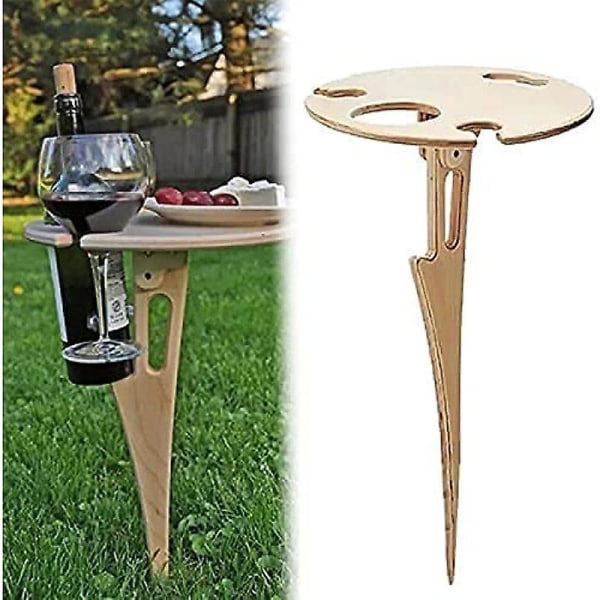 Foldbart Bord Til Udendørs Brug, Lavet Af Træ, Picnicbord, Mini Foldbart Bord, Vinbord Til Have, Udendørs, Camping, Picnic, Strand