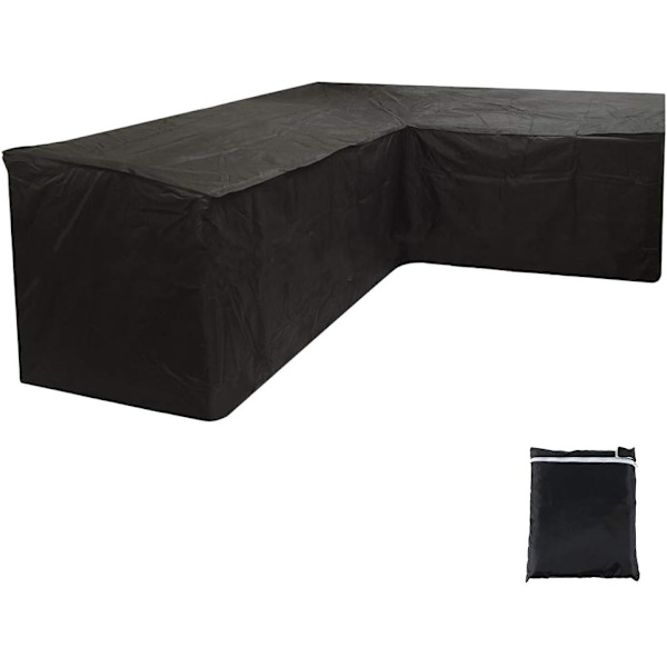 Vattentätt trädgårdshörnsoffaöverdrag, L-format terrassmöbelpresenning, hörnsoffaöverdrag (300x300x98cm)